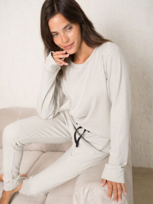 PIJAMA RAYAS BEIGE