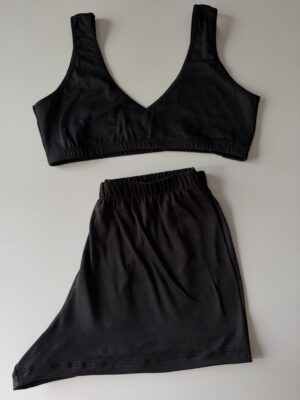 PIJAMA TOP/SHORT NEGRO